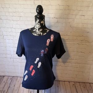 Karen Scott Top Navy blue